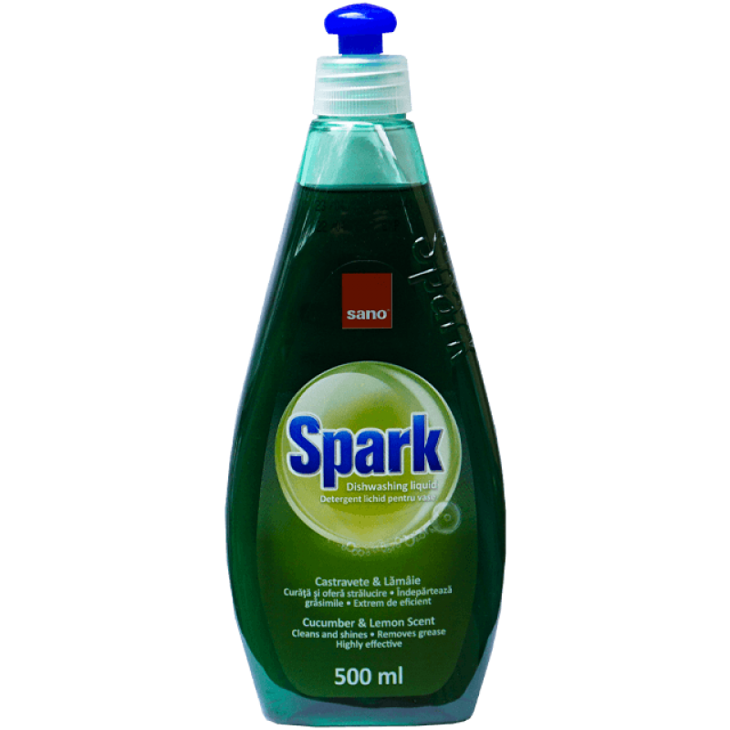 Detergent lichid pentru vase Sano Spark castravete, 500 ml 